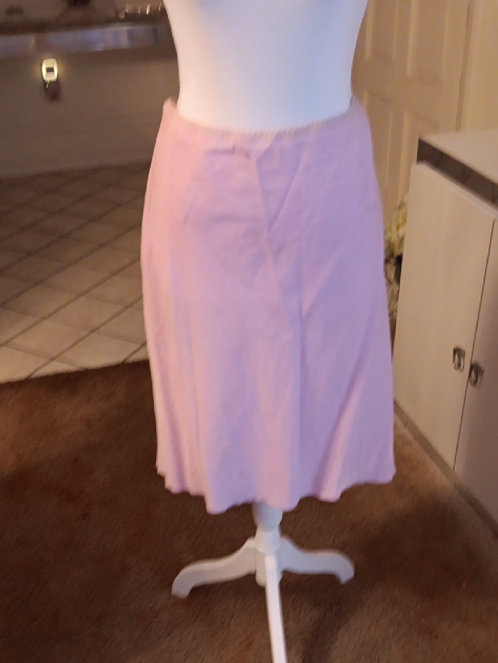Light Pink A-Line Midi Skirt